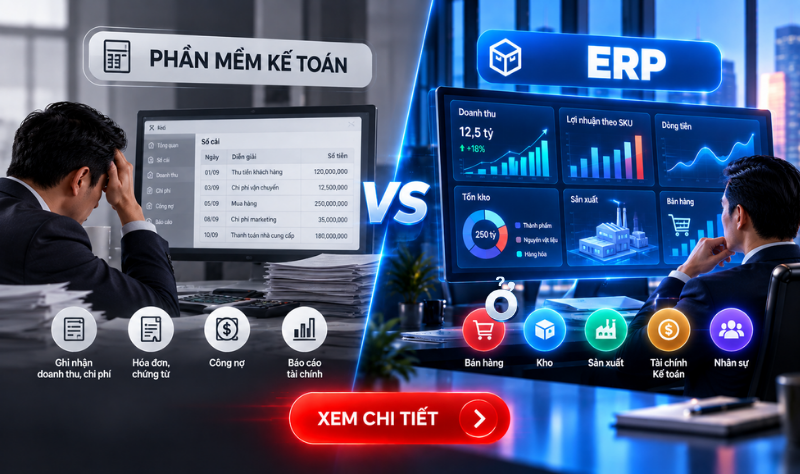 So sánh erp cho cfo và phần mềm kế toán